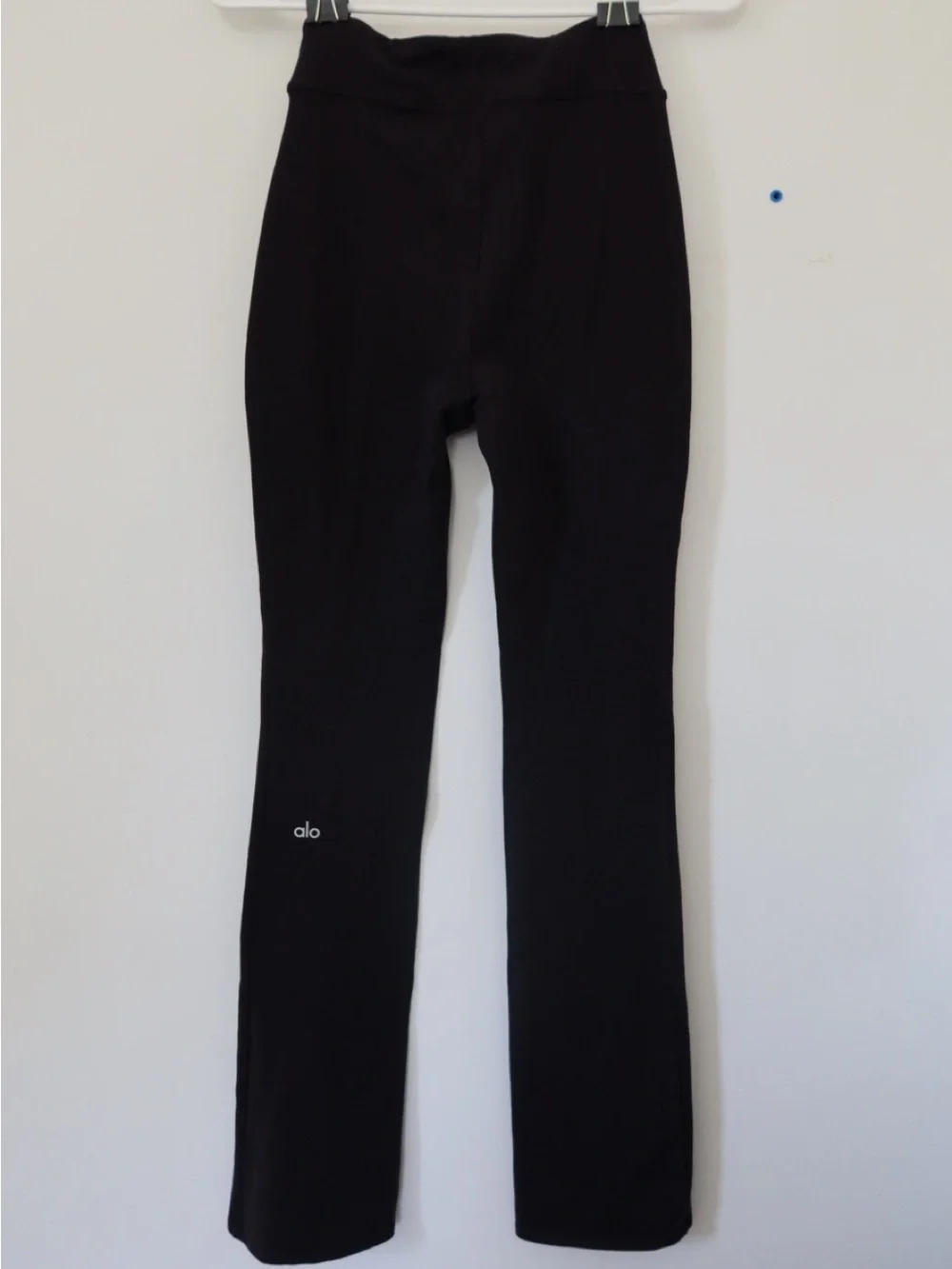 ALO Yoga Black High-Rise Wide Leg Split-Hem Pants
